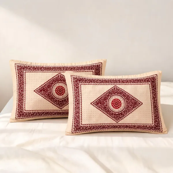 Cotton_Hand_Block_Print_Beige_Maroon_Pillow_Cover_Set_Of_2