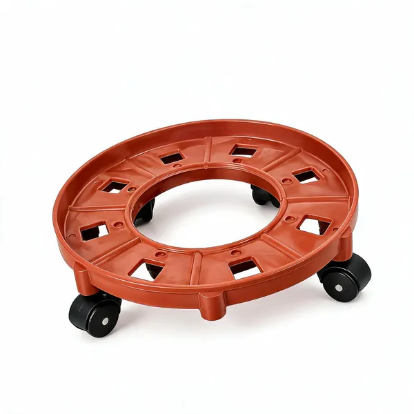 Plastic_Red_Rotating_Wheels_Lpg_Gas_Cylinder_Stand_Trolley