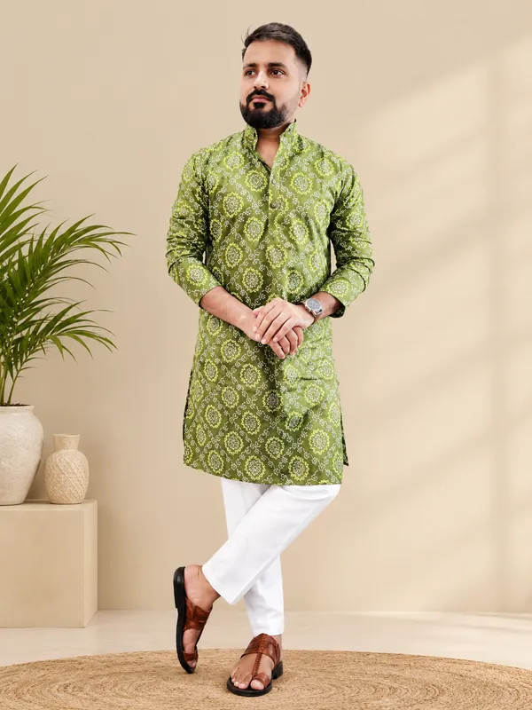 Green_Cotton_Regular_Fit_Kurta_For_Men