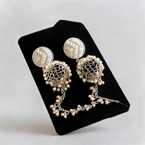 White_Stainless_Steel_Jhumka_Earrings_For_Women_-_Pack_of_2
