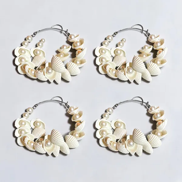White_Stainless_Steel_Earrings_For_Women_-_Pack_of_4