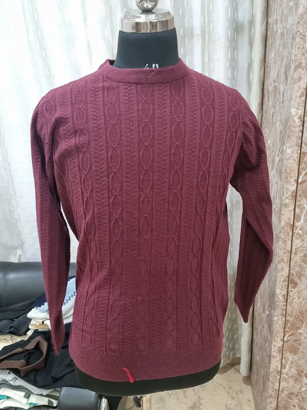 Maroon_Knit_Regular_Fit_Sweater_for_Men