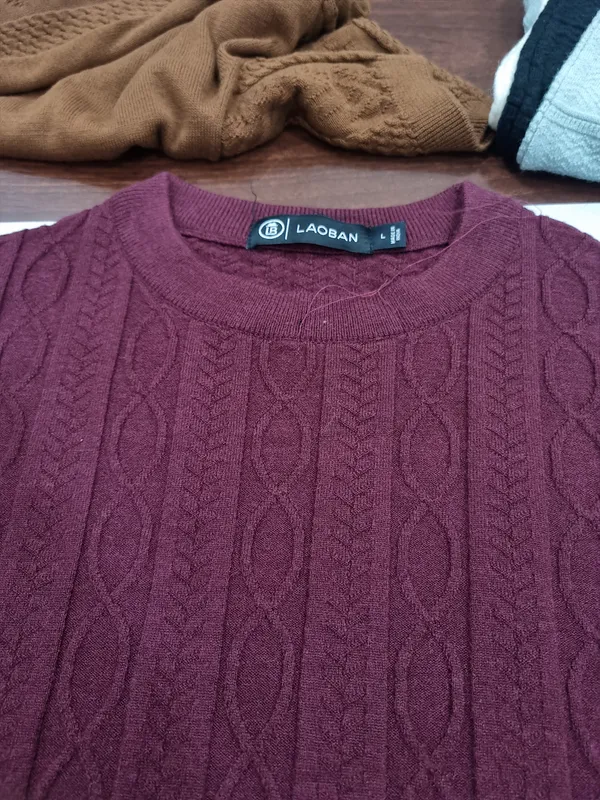 Maroon_Knit_Regular_Fit_Sweater_for_Men