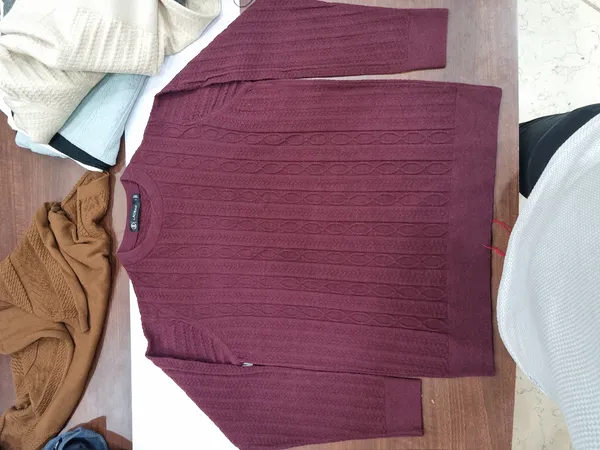 Maroon_Knit_Regular_Fit_Sweater_for_Men
