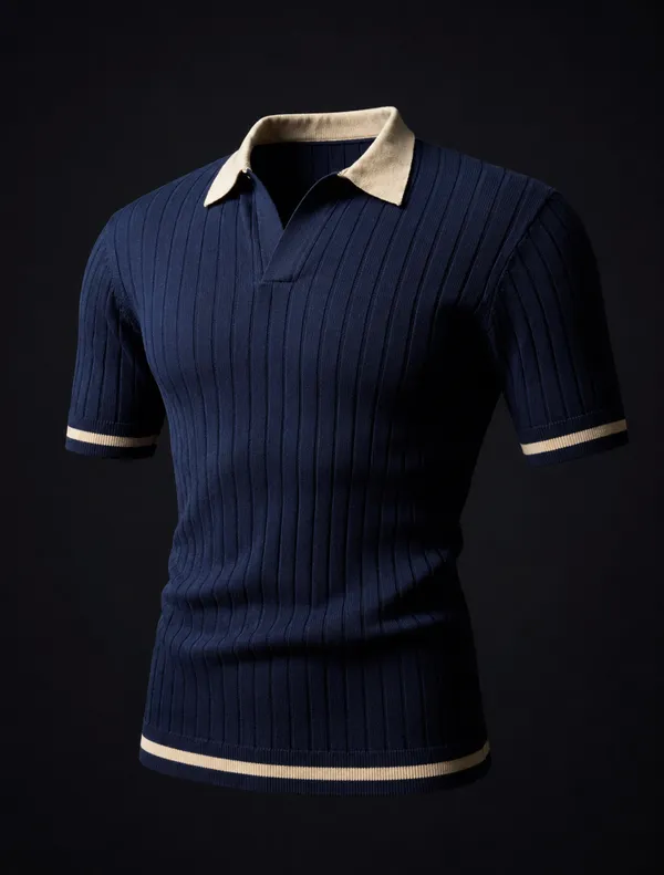 Navy_And_Beige_Cotton_Body-Fit_Half_Sleeve_Polo_For_Men