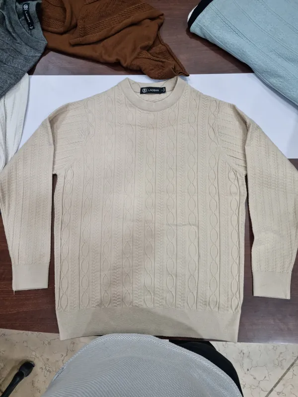 Beige_Acrylic_Cable_Knit_Sweater_For_Men