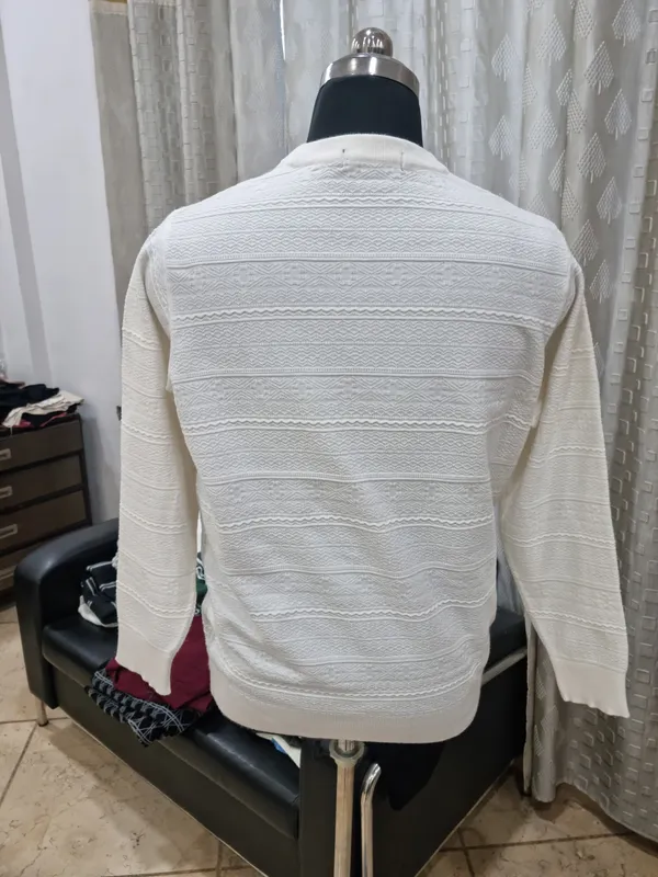 White_Knitted_Regular_Fit_Sweater_for_Men