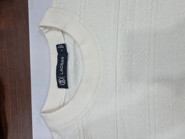 White_Knitted_Regular_Fit_Sweater_for_Men