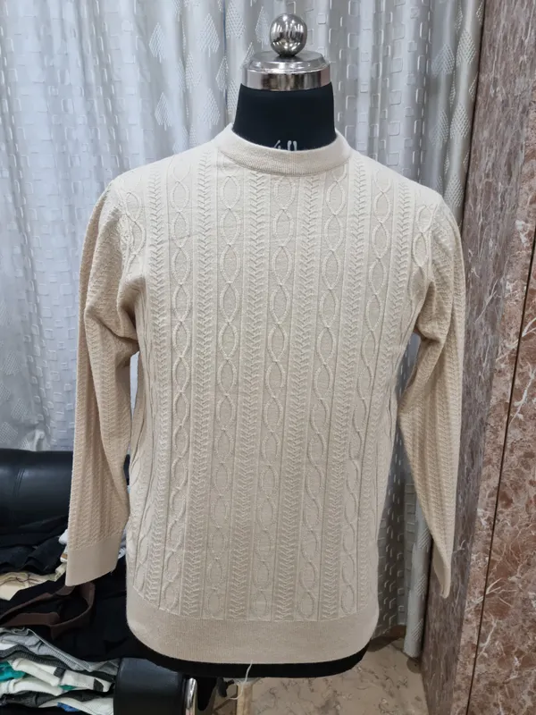 Beige_Acrylic_Cable_Knit_Sweater_For_Men