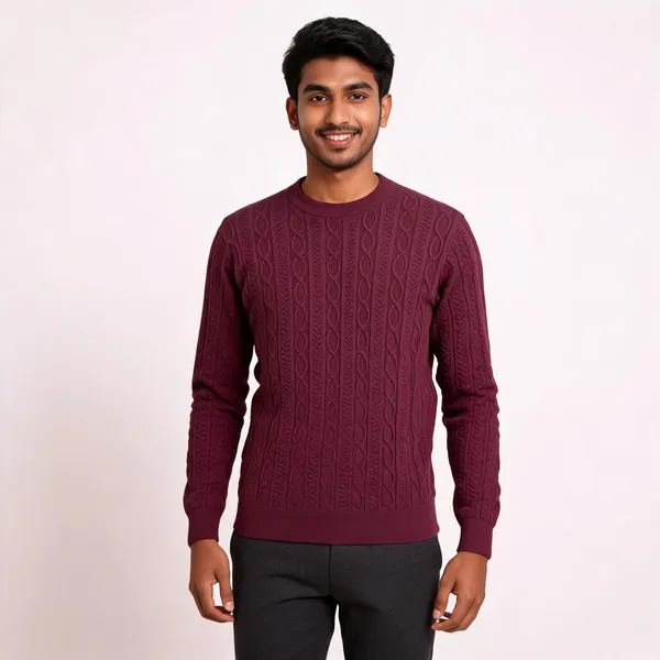 Maroon_Acrylic_Regular_Fit_Knit_Sweater_For_Men