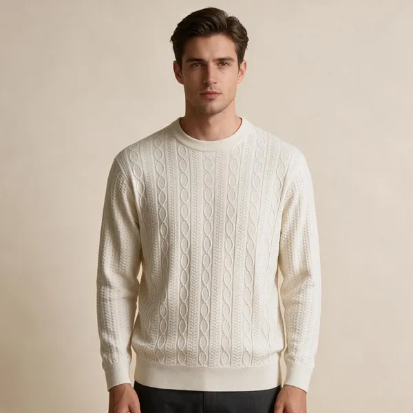 Light_Beige_Acrylic_Regular_Fit_Knit_Sweater_For_Men