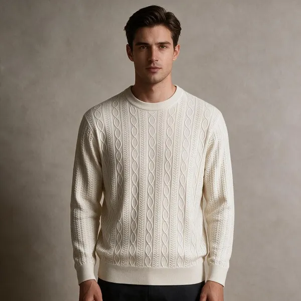 Light_Beige_Acrylic_Regular_Fit_Knit_Sweater_For_Men