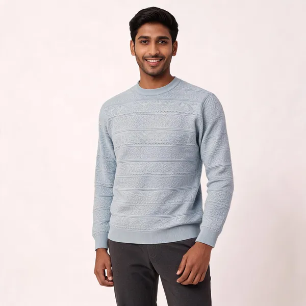 Light_Grey_Acrylic_Regular_Fit_Textured_Sweater_For_Men