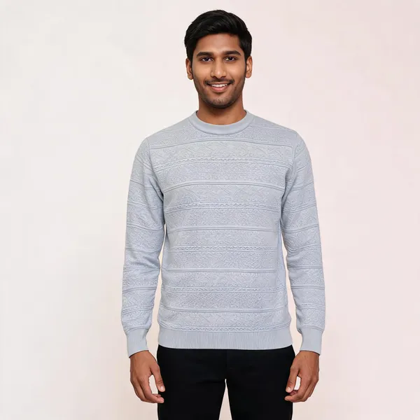 Light_Grey_Acrylic_Regular_Fit_Textured_Sweater_For_Men