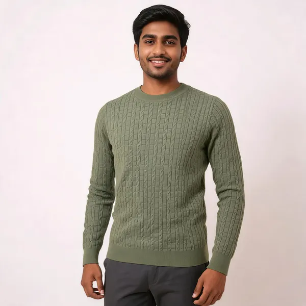 Olive_Green_Acrylic_Regular_Fit_Knitted_Sweater_For_Men