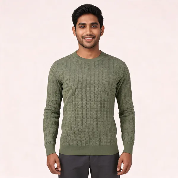 Olive_Green_Acrylic_Regular_Fit_Knitted_Sweater_For_Men