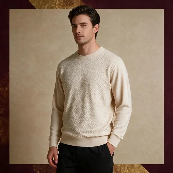 Light_Cream_Acrylic_Regular_Fit_Knit_Sweater_For_Men