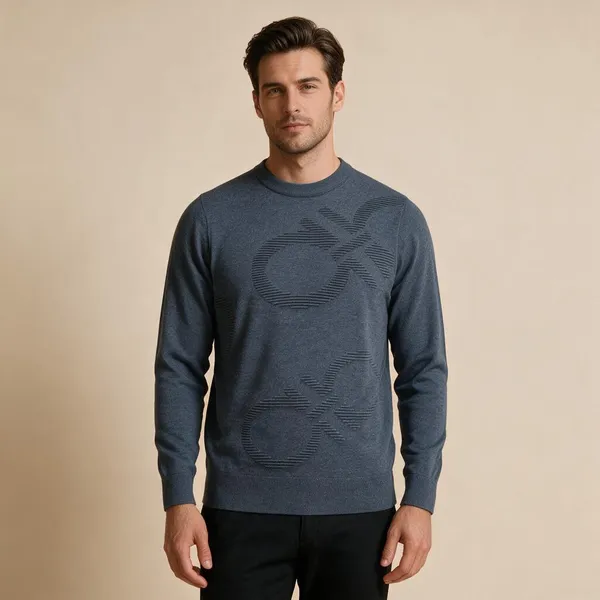 Slate_Blue_Acrylic_Regular_Fit_Knit_Sweater_For_Men