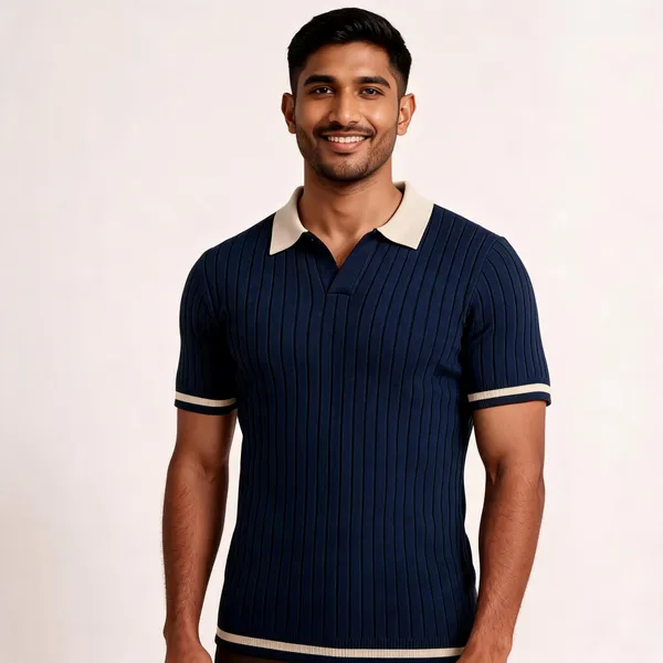 Navy_And_Beige_Cotton_Body-Fit_Half_Sleeve_Polo_For_Men