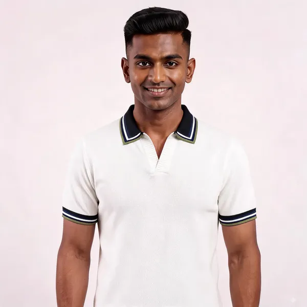 White_And_Black_Cotton_Body-Fit_Half_Sleeve_Polo_For_Men