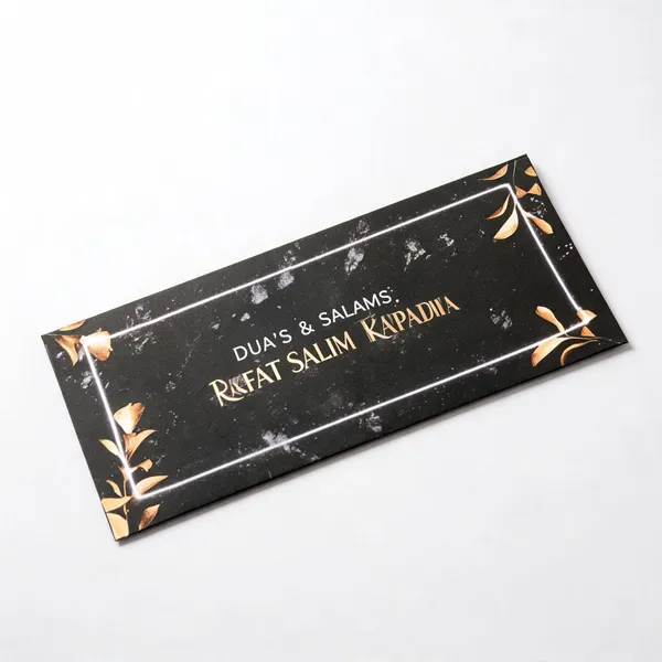 Black_Gold_Floral_Printed_Envelope_Pack_Of_25