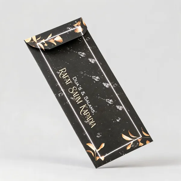 Black_Gold_Floral_Printed_Envelope_Pack_Of_25