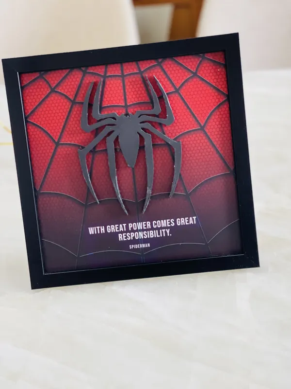 Black_Framed_3D_printed_Spider-Man_Wall_Art
