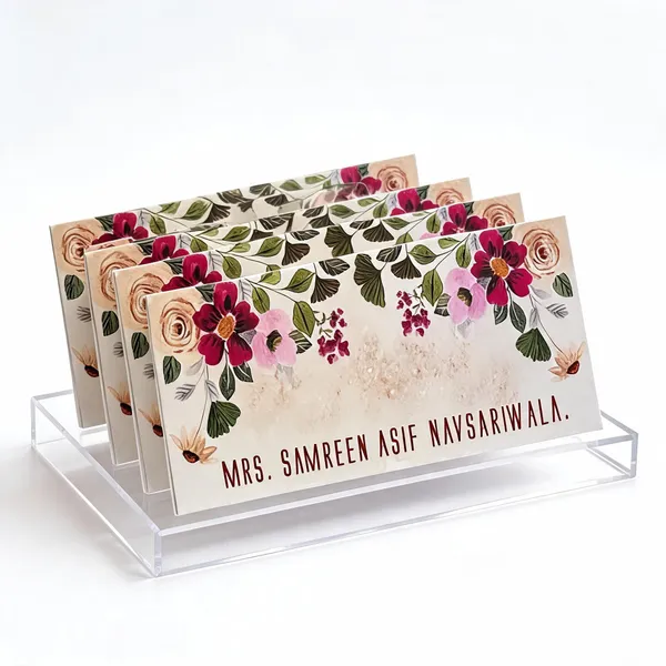 Cream_Multicolour_Floral_Personalised_Wedding_Envelope_Pack_Of_25