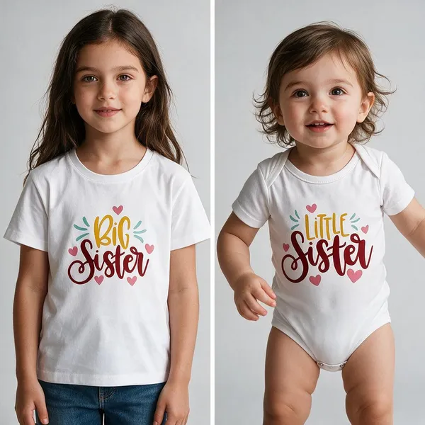 White_Casual_SiBLING_T-Shirt_And_Bodysuit_Set