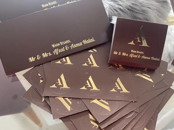Brown_Gold_FOIL_ENVELOP_SET_WITHH_CARDS_AND_STICKERS