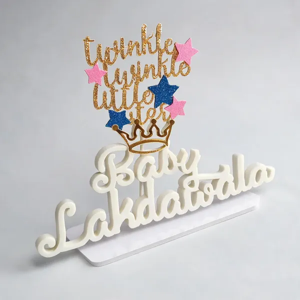 Twinkle_Twinkle_Little_Star_3D_Printed_Cake_Topper_Gold_Pink
