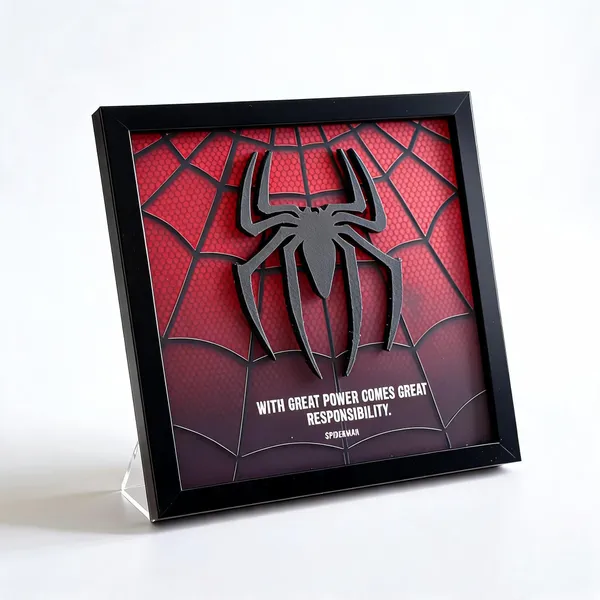 Black_3D_Printed_Spider-Man_Web_Framed_Wall_Art