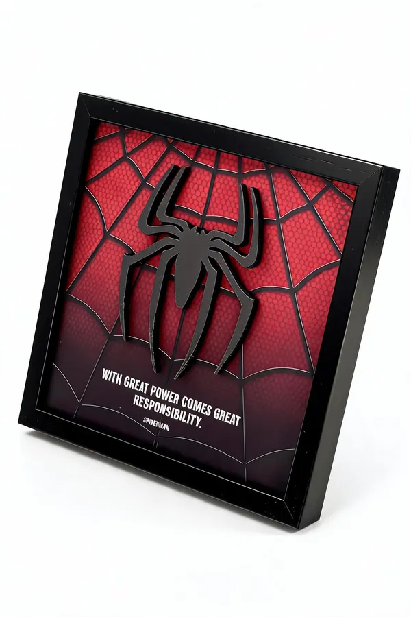 Black_3D_Printed_Spider-Man_Web_Framed_Wall_Art