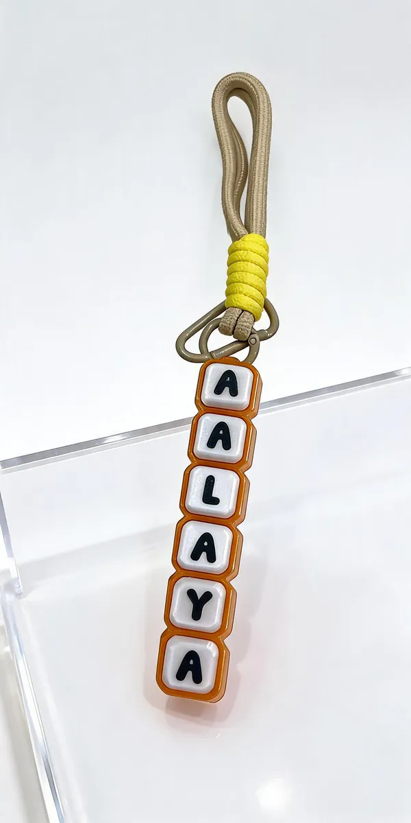 Gold_&_Brown_Pla_Custom_Name_Fidget_Clicker_Keychain