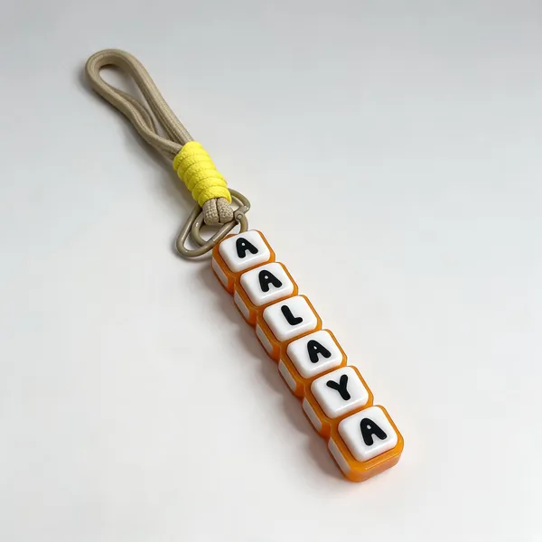 Gold_&_Brown_Pla_Custom_Name_Fidget_Clicker_Keychain