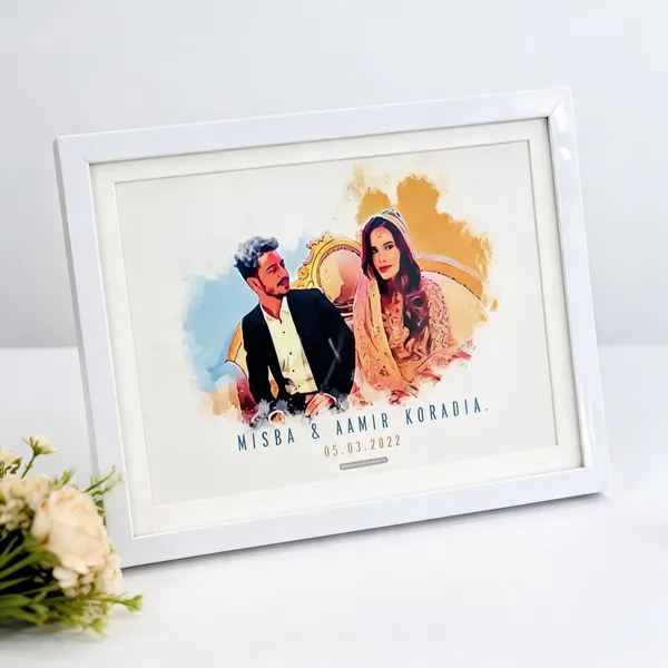 White_Digital_Print_Wedding_Couple_Portrait_Photo_Frame