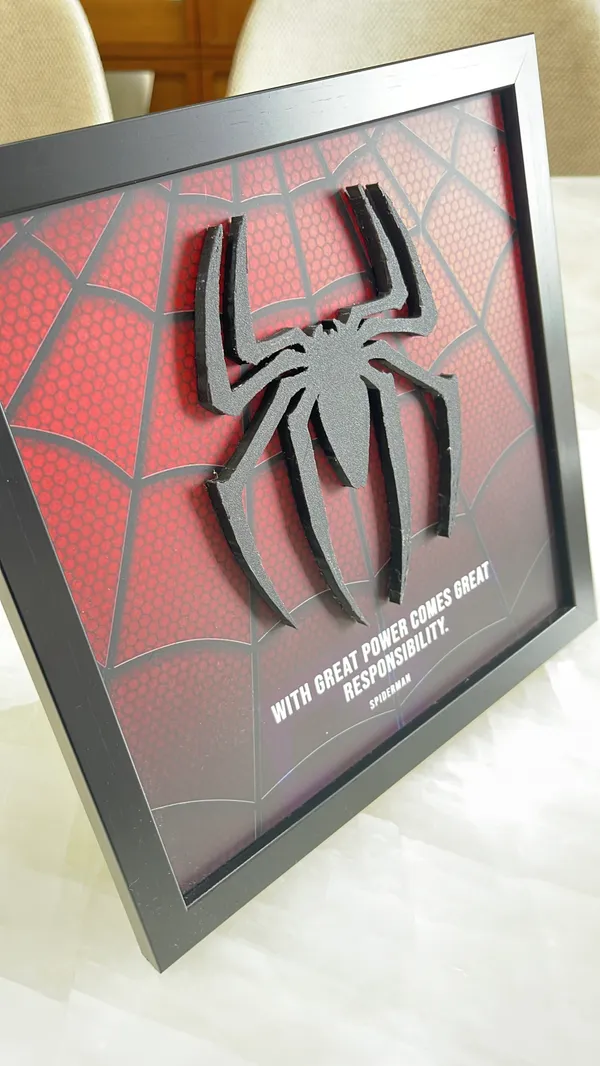 Black_Framed_3D_printed_Spider-Man_Wall_Art