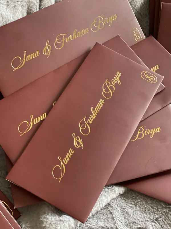 Maroon__Envelopes_With_Gold_Foil_Lettering