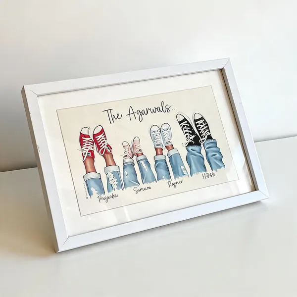 White_Digital_Print_Family_Illustration_Photo_Frame
