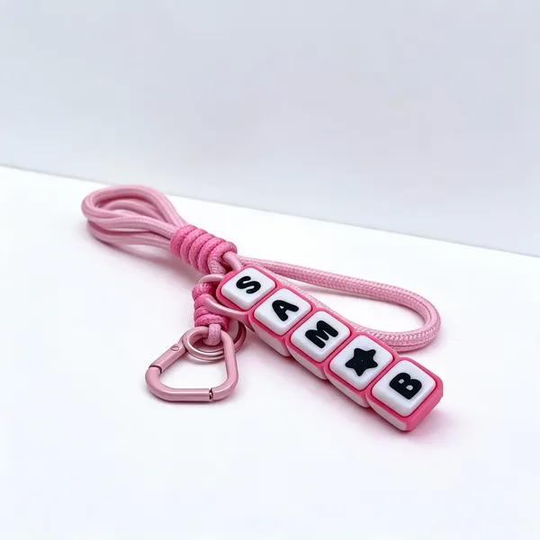 Pink_&_Black_Pla_Custom_Name_Fidget_Clicker_Keychain