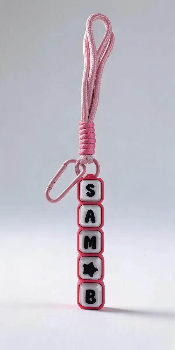 Pink_&_Black_Pla_Custom_Name_Fidget_Clicker_Keychain