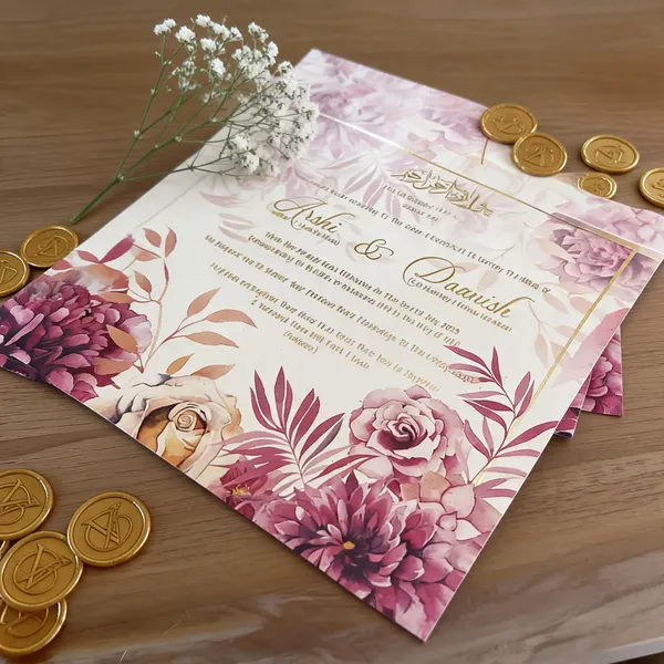 Pink_Burgundy_Gold_Foil_Floral_Wedding_Invitation_Cards_Pack_Of_25