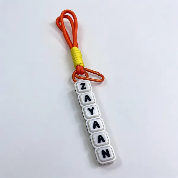 Orange_White_Custom_Name_Fidget_Clicker_Keychain_Pack_Of_3