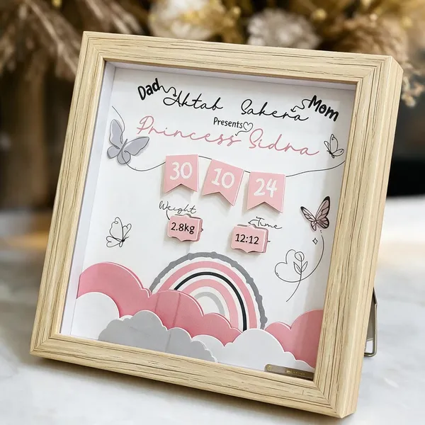 3d_Baby_Birth_record_Keepsake_Frame