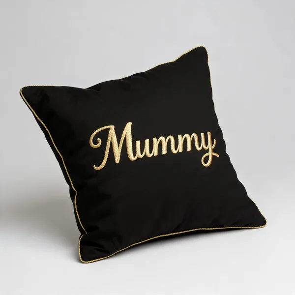 Cotton_Embroidered_Mummy_Message_Cushion_Cover_Black_Gold