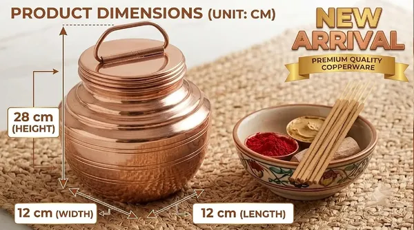 Copper_Traditional_Handi_Kalash_Pot_With_Lid_400Ml