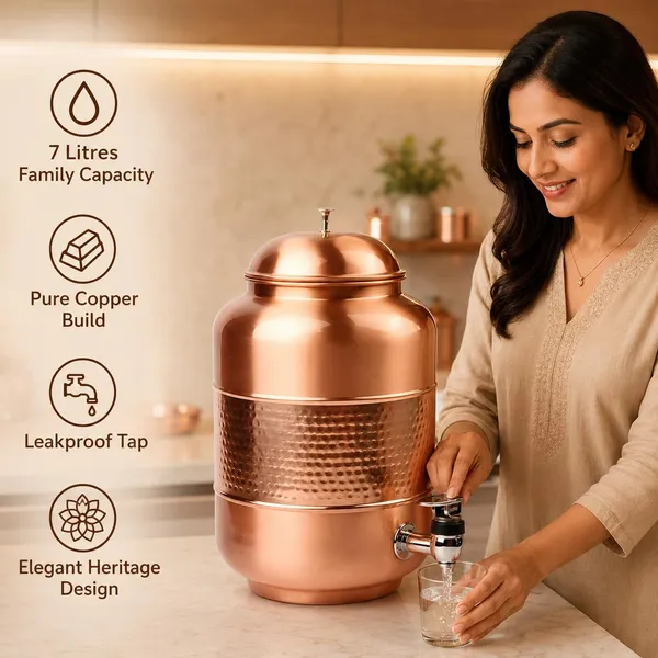 Copper_Hammered_Matka_Style_Water_Dispenser_With_Tap_7L