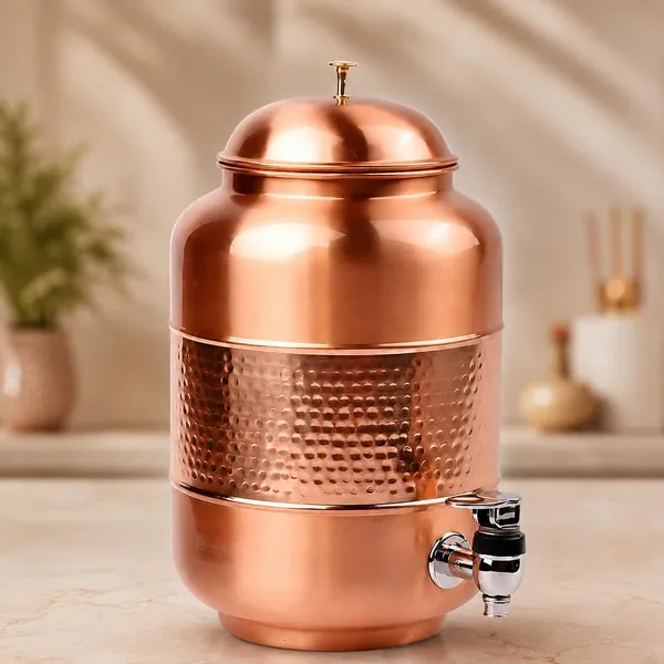 Copper_Hammered_Matka_Style_Water_Dispenser_With_Tap_7L