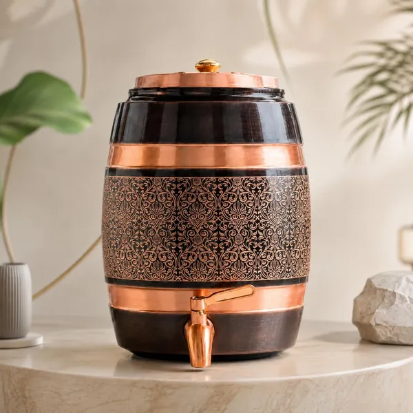 Copper_Antique_Barrel_Floral_Engraved_Water_Dispenser_7L