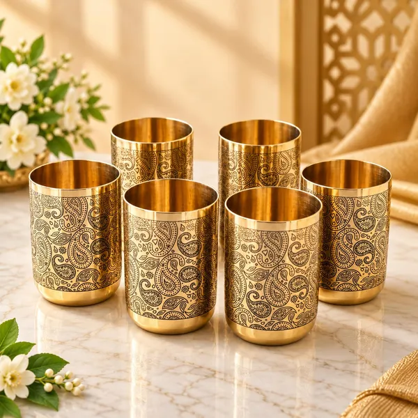 Brass_Traditional_Paisley_Embossed_Tumbler_Glass_Set_Of_6